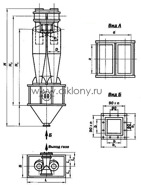Циклон цн15 чертеж