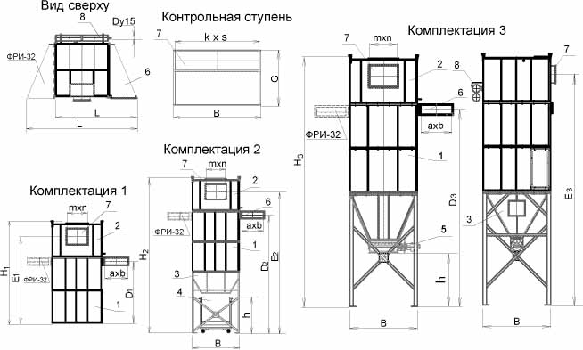 Циклон и рукавный фильтр схема